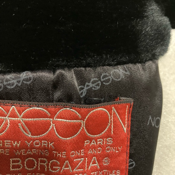 Vintage 80’s SASSON Borgazia Union Made Women’s Faux Fur Black Coat Size 8 - Picture 9 of 9